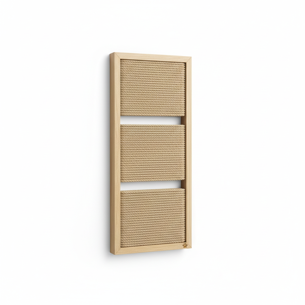 Rascador de pared para gatos con paneles de sisal natural